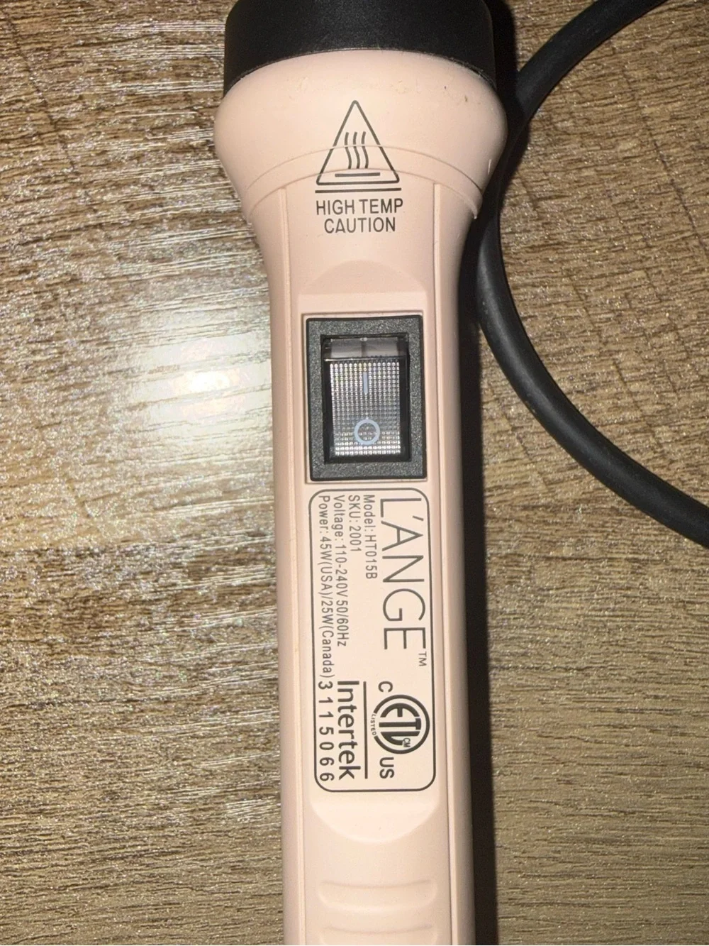Lange Pink Ceramic Curling Wand with Metallic Barrel